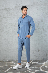 Ensemble-Chemise-Bleu